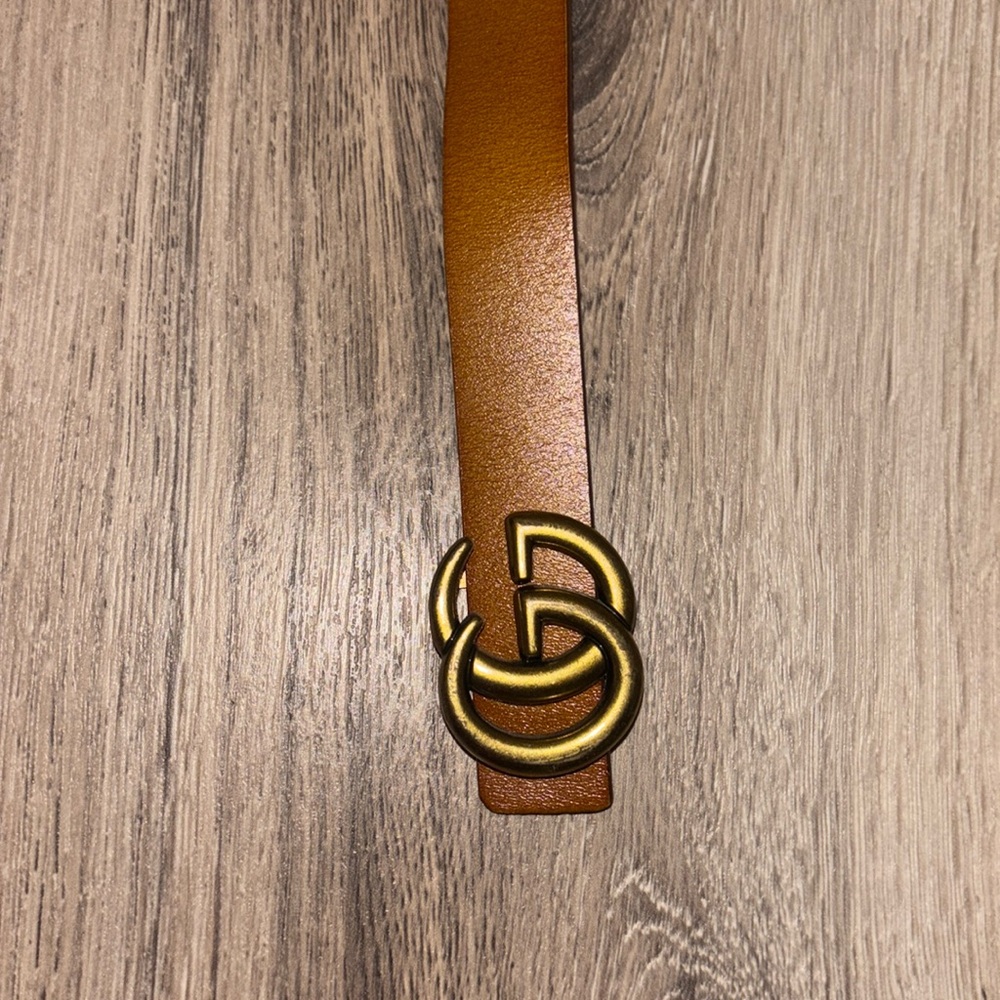 Gucci logo brown leather belt